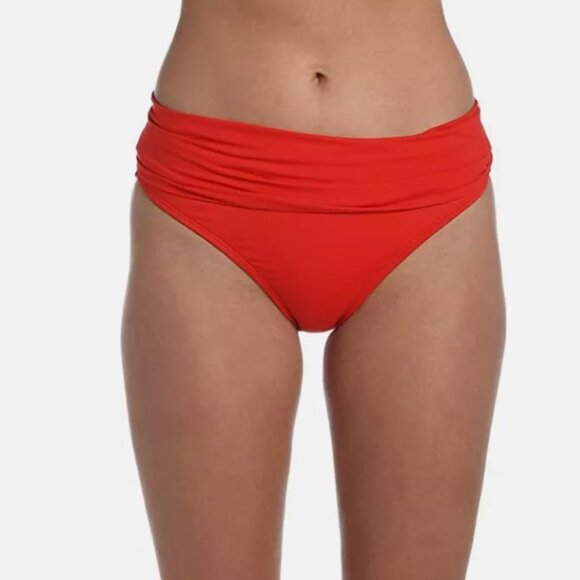 La Blanca Women's Island Goddess Banded Hipster Swimsuit Bottom Red Size 10 6044 - Picture 1 of 2